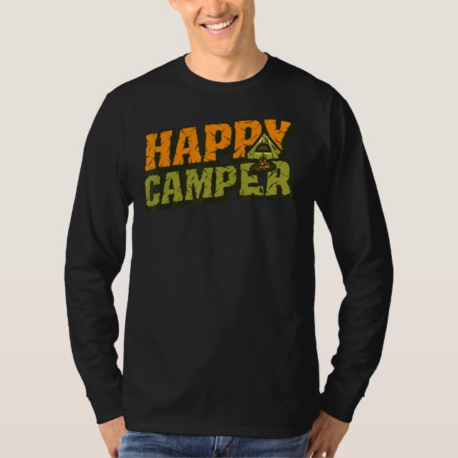 T-shirt Happy Camper Tent Camping Cool (Devant)