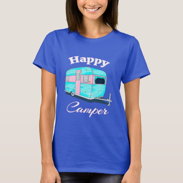 T-shirt Happy Camper Trailer Camping (Devant)
