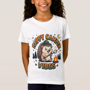 T-shirt Happy Camper Vibes Hérisson Mignon Enfan