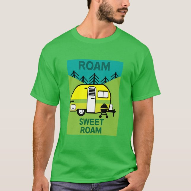T-shirt Happy Campers | Caravaner | Camper Thlow Pillow Mu (Devant)