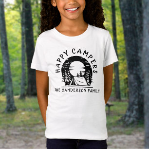 T-Shirt Happy Campers Nom Famille Camping Voyage