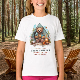 T-shirt Happy Camping Bear Vacances familiales personnalis