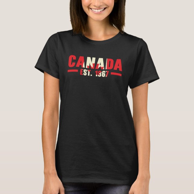T-shirt Happy Canada Day Canadian Canada Flag Maple Leaf   (Devant)