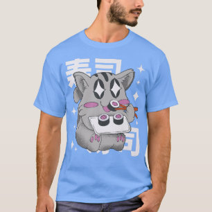 T-shirt Happy Cat Manger Sushi Japon Style Kawaii Anime Su