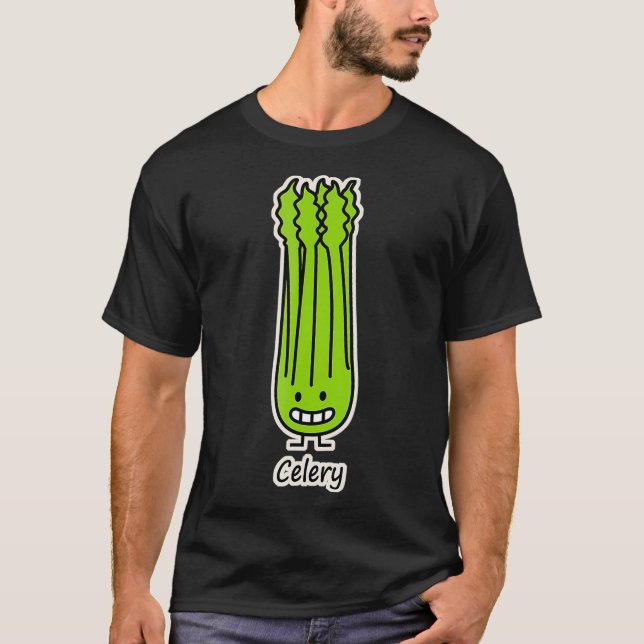 T-shirt Happy Celery Stalk Bunch green fiber vegetable (Devant)