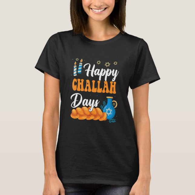 T-shirt Happy Challah Days Hanukkah Jewish Festival Commem (Devant)