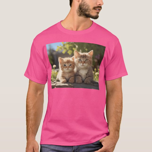 T-shirt Happy Chat Baby avec mère fille (Devant)