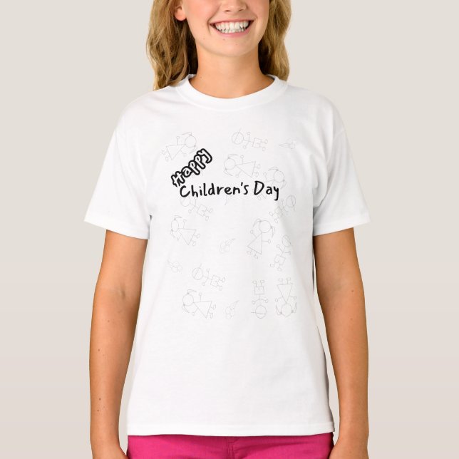 T-shirt Happy Children's Day Graphic Tee (Devant)