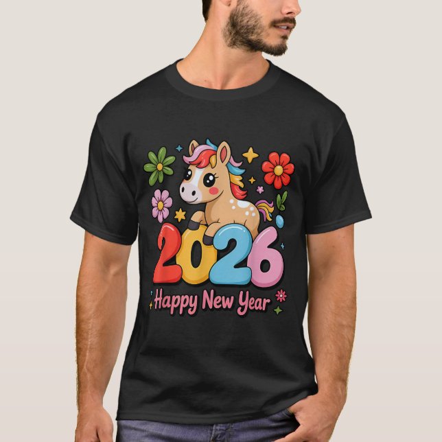 T-shirt Happy Chinese Lunar New Year 2026 Year Of The Fire (Devant)