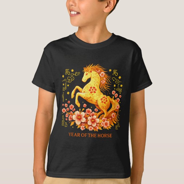T-shirt Happy Chinese Lunar New Year 2026 Year Of The Hors (Devant)
