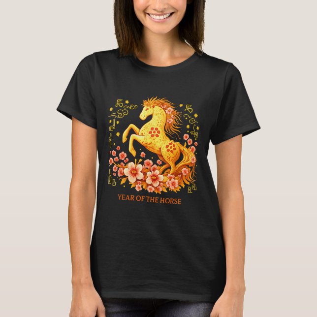 T-shirt Happy Chinese Lunar New Year 2026 Year Of The Hors (Devant)