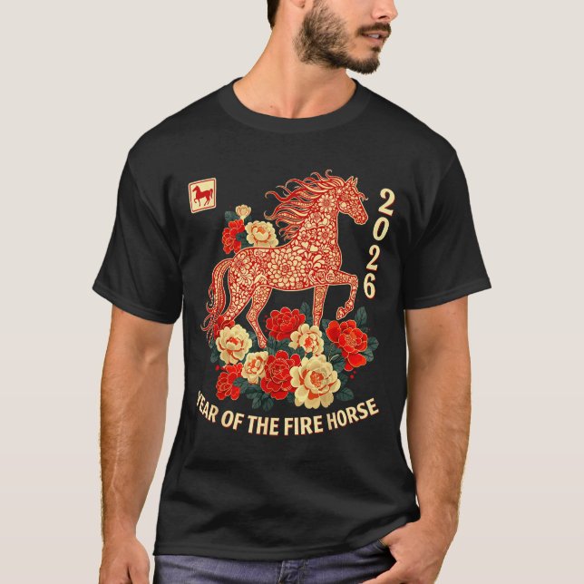 T-shirt Happy Chinese Lunar New Year Of The Horse 2026 Kid (Devant)