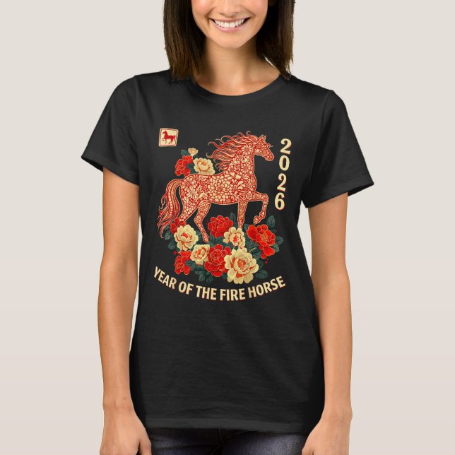 T-shirt Happy Chinese Lunar New Year Of The Horse 2026 Kid (Devant)