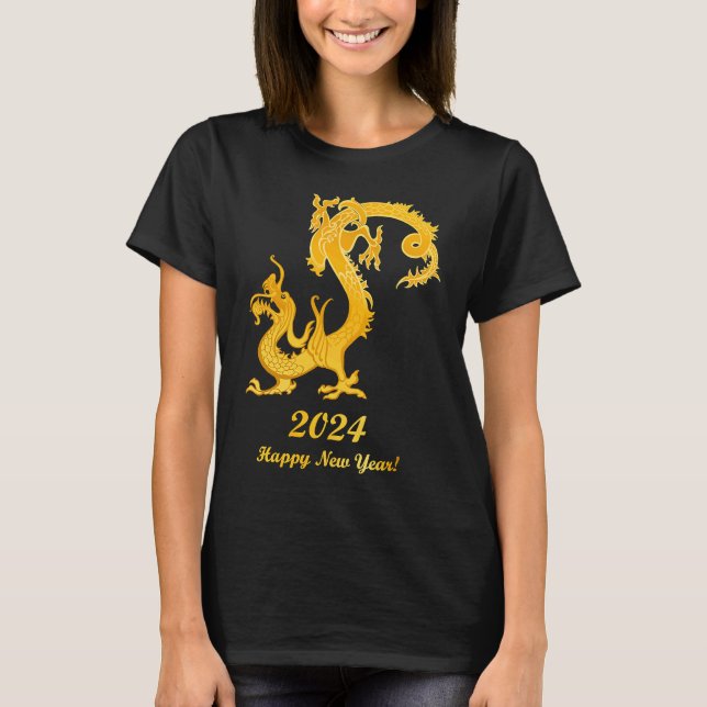 T-shirt Happy Chinese New Year 2024 Year of the Dragon 202 (Devant)