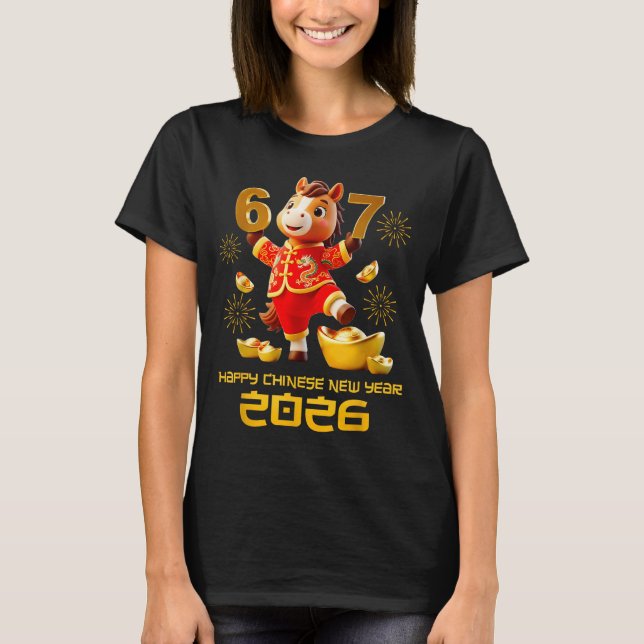 T-shirt Happy Chinese New Year 2026 Funny Horse 6 7 Meme 6 (Devant)