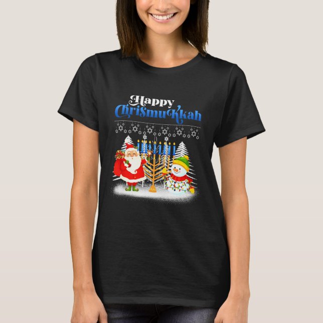 T-shirt Happy Chrismukkah Jewish Christmas Hanukkah  (Devant)