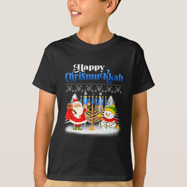 T-shirt Happy Chrismukkah Jewish Christmas Hanukkah  (Devant)