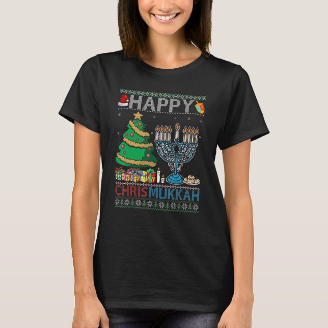 T-shirt Happy Chrismukkah Jewish Christmas Hanukkah Chanuk (Devant)