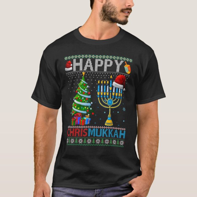T-shirt Happy Chrismukkah Jewish Christmas Hanukkah Chanuk (Devant)
