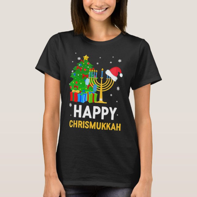 T-shirt Happy Chrismukkah Jewish Christmas Hanukkah Holida (Devant)