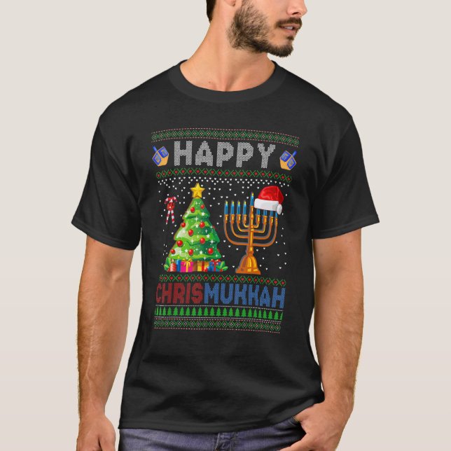 T-shirt Happy Chrismukkah Jewish Holiday Christmas Hanukka (Devant)