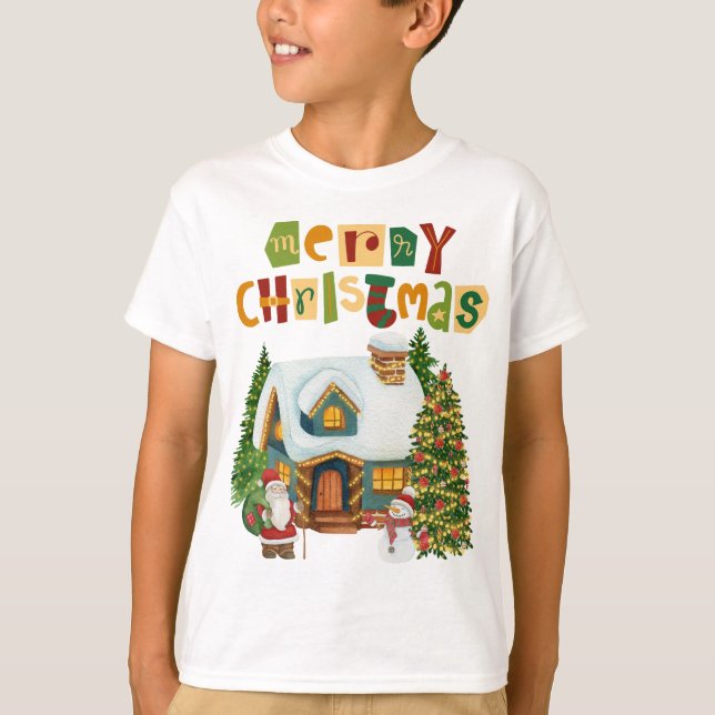 T-shirt Happy Christmas | Santa Claus Say Merry Christmas (Devant)