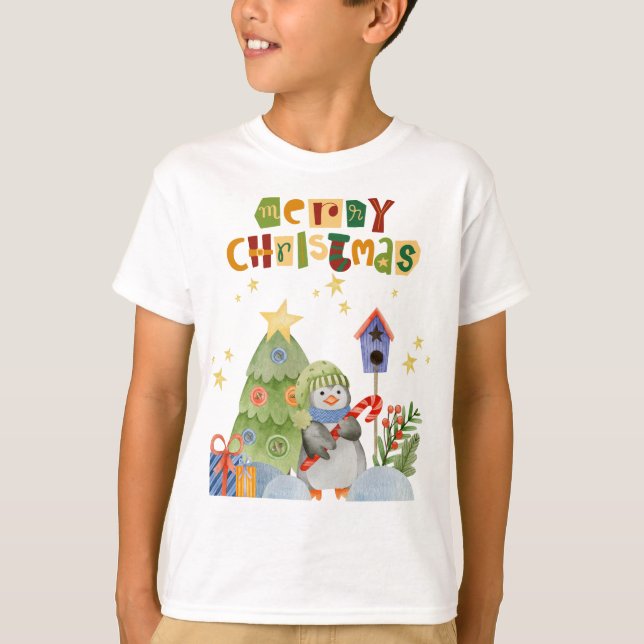 T-shirt Happy Christmas | Santa Claus Say Merry Christmas (Devant)