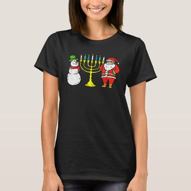 T-shirt Happy Christmukkah Christmas Hanukkah Pajamas Chan (Devant)
