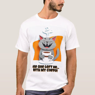 T-shirt Happy Coffee Cat - Vibes du matin mignonnes et gai