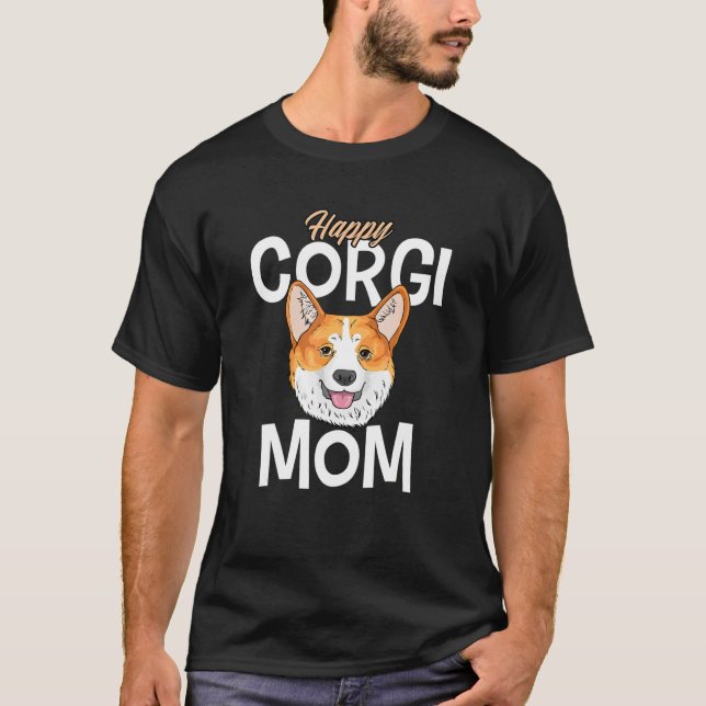 T-shirt Happy Corgi Maman (Devant)