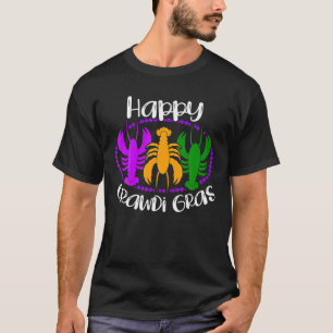 T-shirt Happy Crawdi Gras Crawfish Crawfish Lobster Mardi