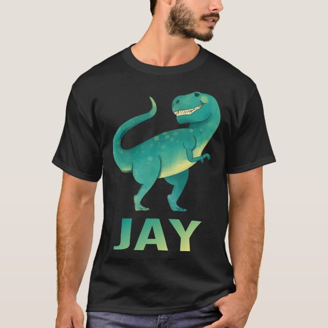 T-shirt Happy Dinosaur - Nom Jay (Devant)