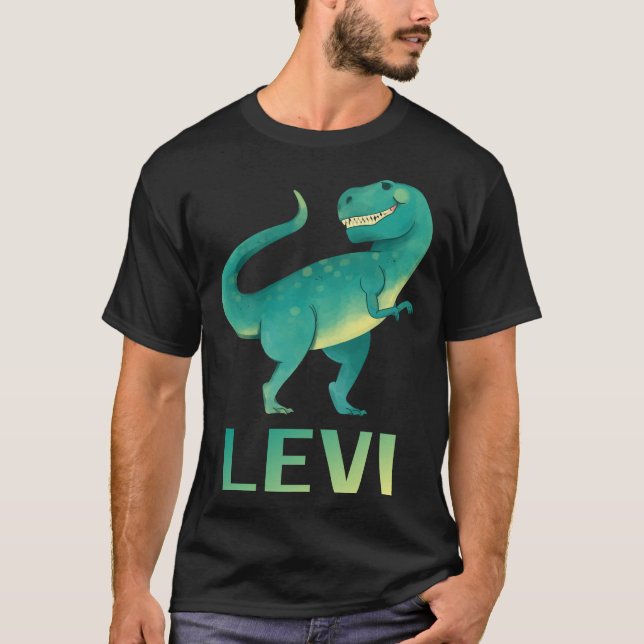 T-shirt Happy Dinosaur - Nom Levi (Devant)
