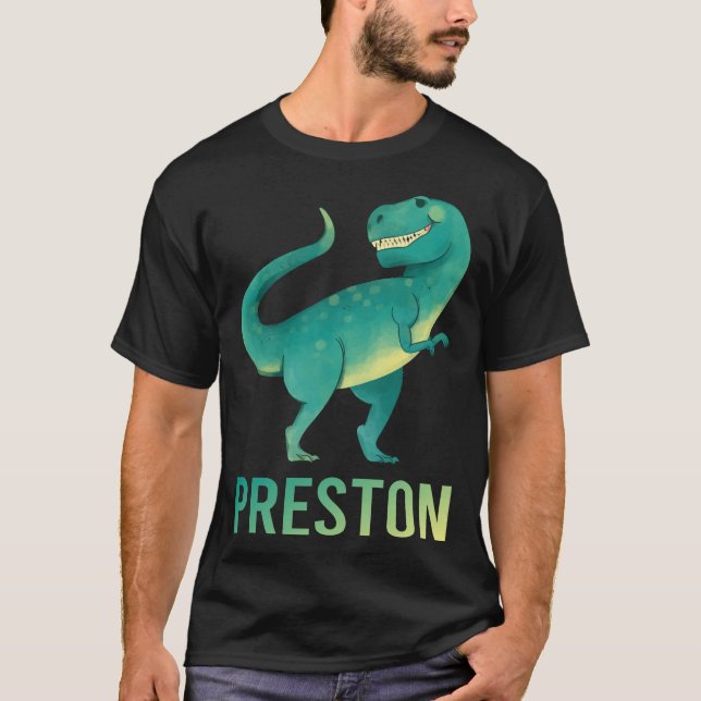 T-shirt Happy Dinosaur - Nom Preston (Devant)