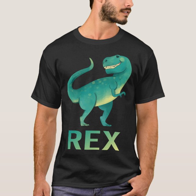 T-shirt Happy Dinosaur - Rex Name (Devant)