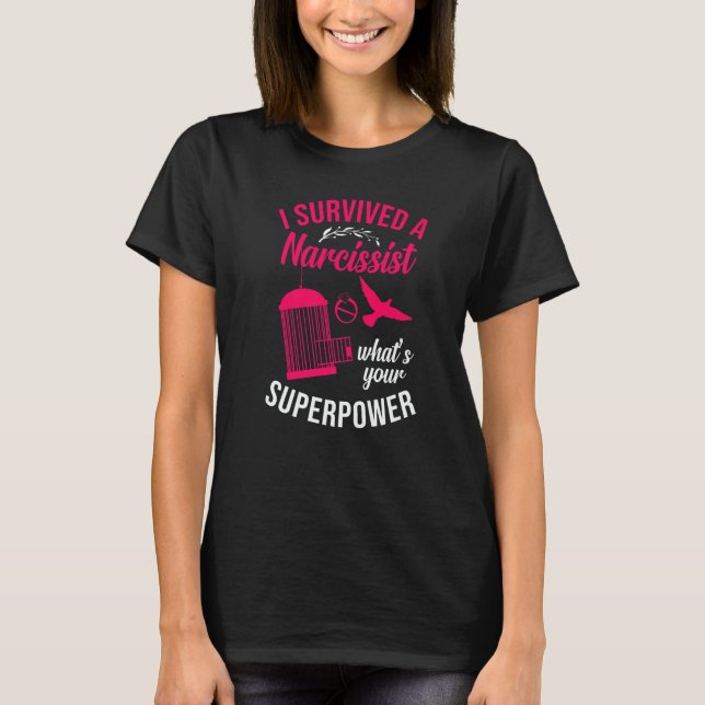 T-shirt Happy Divorce Party I Survived A Narcissist What's (Devant)