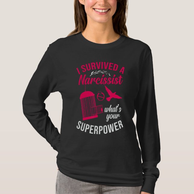 T-shirt Happy Divorce Party I Survived A Narcissist What's (Devant)
