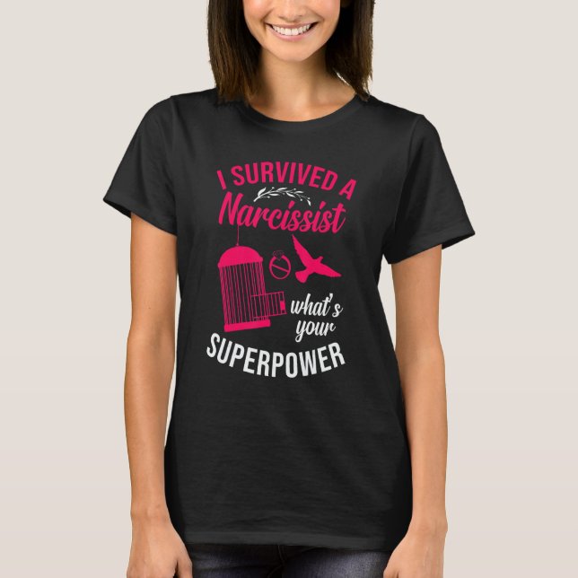 T-shirt Happy Divorce Party I Survived A Narcissist What's (Devant)