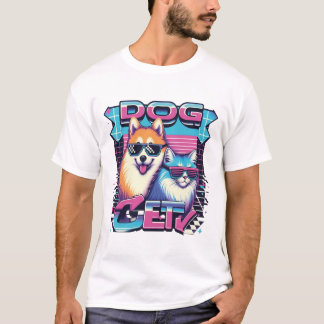 T-shirt Happy dog and cat