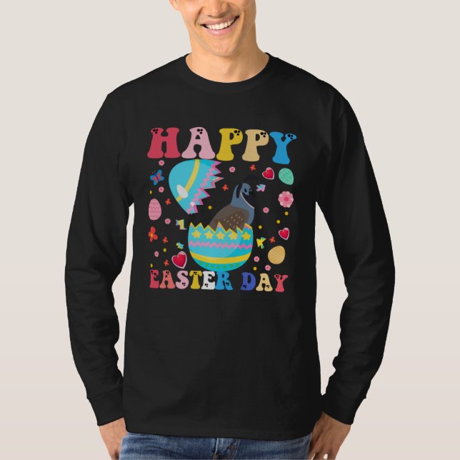 T-shirt Happy Easter Bunny Quail  Easter Day Groovy (Devant)
