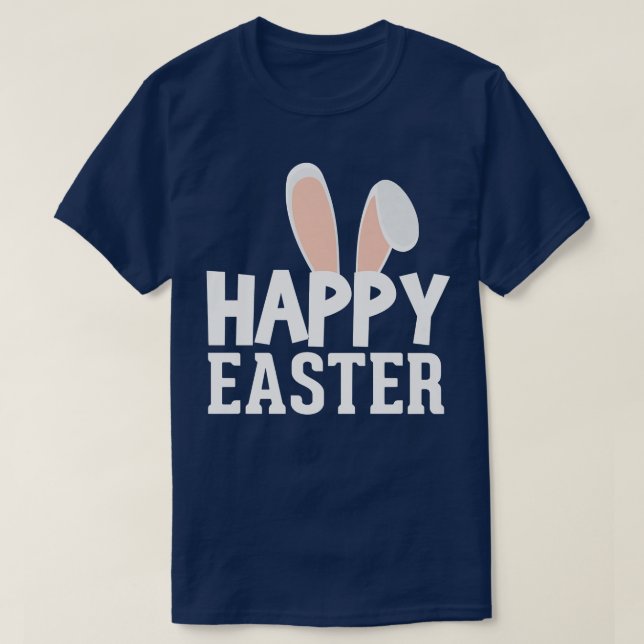 T-shirt Happy Easter Bunny Rabbit Cute Ears Holiday  (Design devant)
