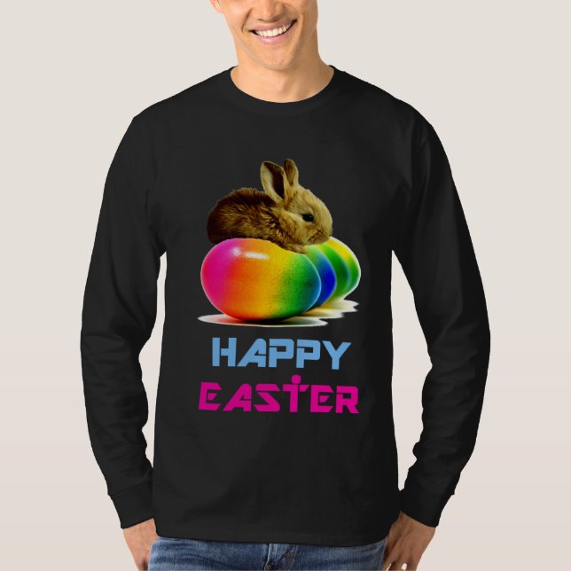 T-shirt Happy Easter Bunny Rabbit  Egg Hunt Girl Boy Women (Devant)