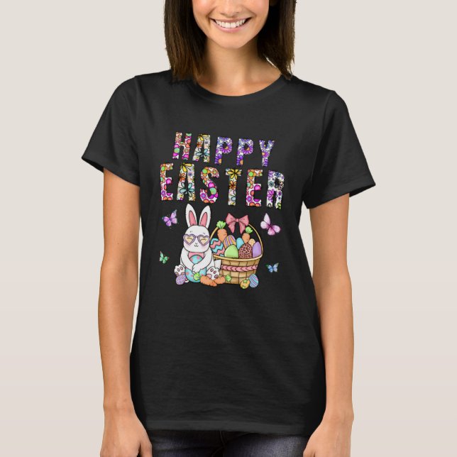 T-shirt Happy Easter Bunny Rabbit Face  Easter Day Women G (Devant)
