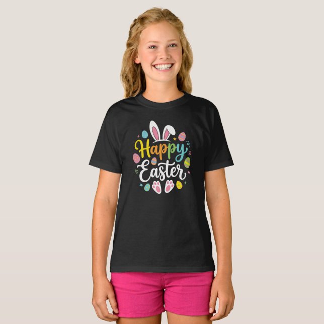 T-shirt Happy Easter Bunny Rabbit Funny Easter Day Women  (Devant entier)