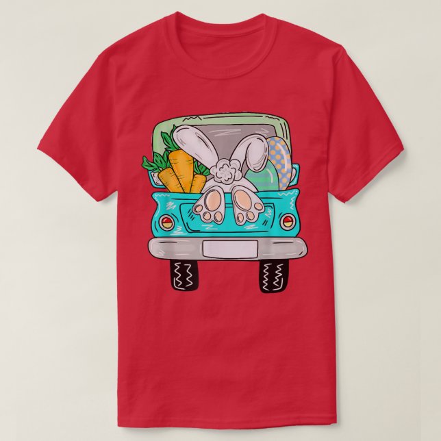 T-shirt Happy Easter Bunny Truck  (Design devant)