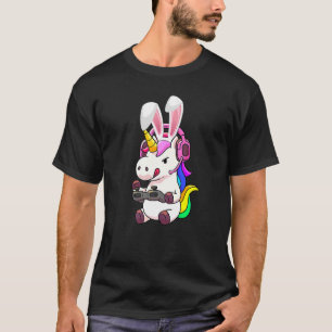 T-shirt Happy Easter Bunny Unicorn Egg Gaming Boys Girls K