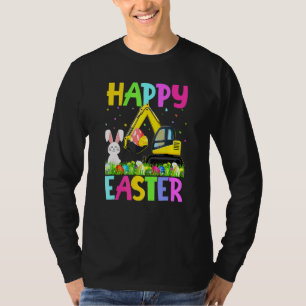 T-shirt Happy Easter Construction Camion Oeufs Bunny Hunt 