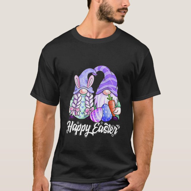 T-shirt Happy Easter Day 2022 - Bunny Gnome Hug Easter Egg (Devant)