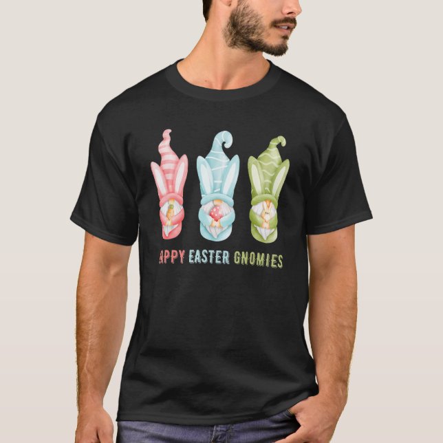 T-shirt Happy Easter Day Bunny Spring Gnome Easter Egg Hun (Devant)