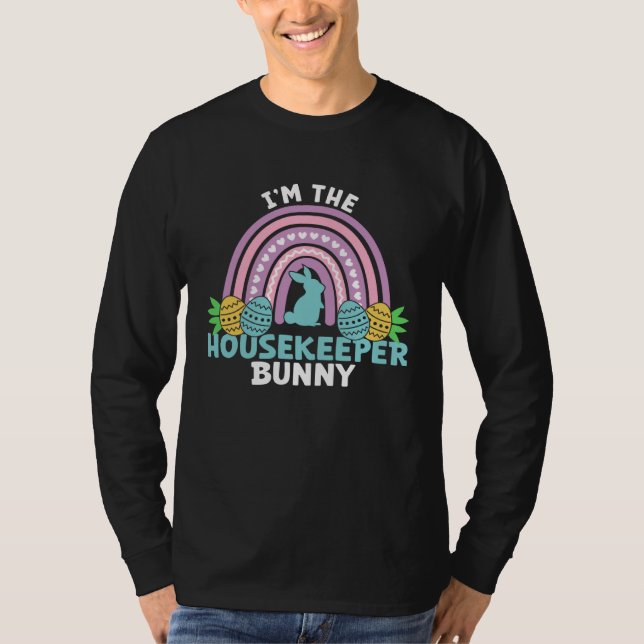 T-shirt Happy Easter Day I m the Housekeeper Bunny (Devant)